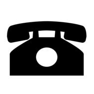 clipart of old black phone icon