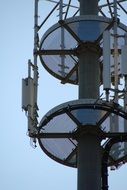 antenna on telecommunication tower close up