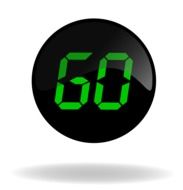 black button with a green number 