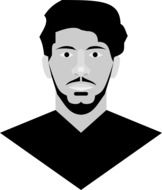 graphic portrait of young Stalin