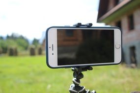 phone on a tripod for shooting
