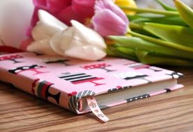 colorful Tulips on Notebook