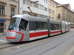 public tram on the street