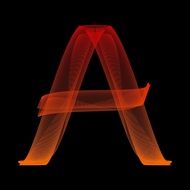 red letter A on a black background