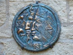 old bronze plate
