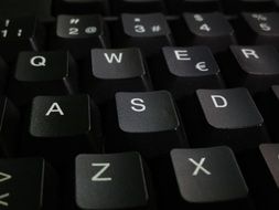 Black keyboard of computer