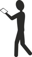 graphic image of a man silhouette with a phone