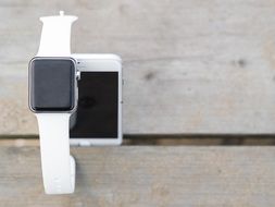 white modern Iphone and Iwatch