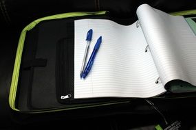 school book with binder