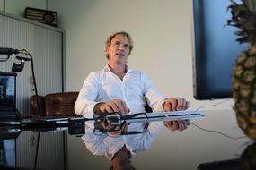 caucasian man in Office at Computer