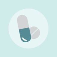 Blue and grey pills clipart