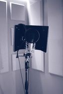 microphone on the stand in the music studio