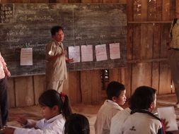 teacher in Laos school