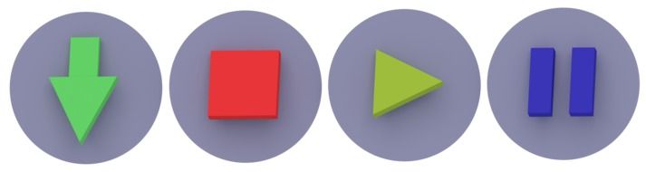 four Icons, Buttons, drawing