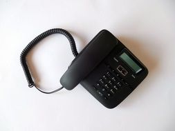 top view of the black phone on the buttons