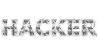 inscription hacker on a white background
