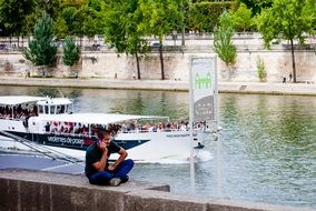 man at Seine River