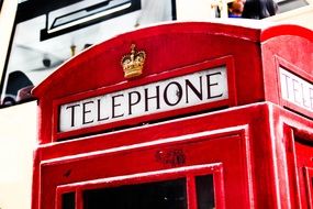 red phone booth in london close up