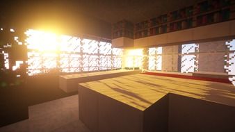 room with lighting in the video game