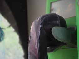 vintage receiver in Telephone Booth, detail