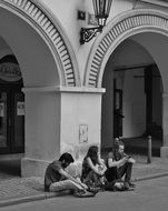 Meeting of the people in the street