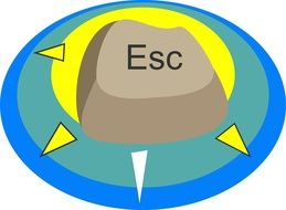 comic image of the "esc" button