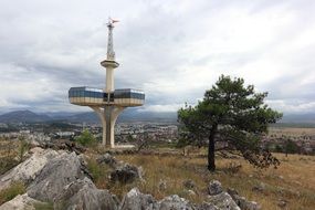 Landscape of communication tower in Montenegro