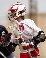 Lacrosse Player in Helmet