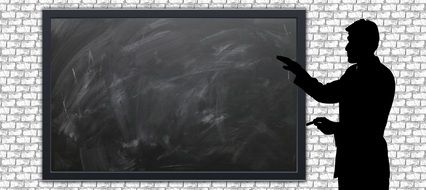 black silhouette and black board