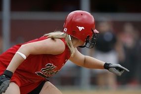 softball player closeup