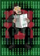 Man Reading newspaper clipart