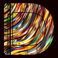 colorful lines on the letter of the alphabet
