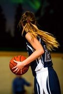 basketball player with the ball