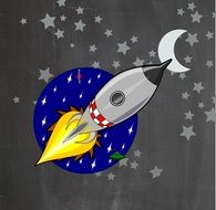 Space ship in space clipart