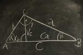 triangle in a geometric problem on a school board