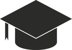 Black University cap on white background clipart