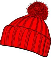red winter hat, drawing