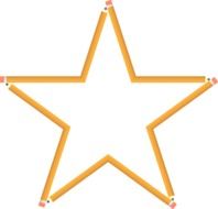 drawn star from pencils