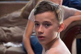 Cute thinking boy