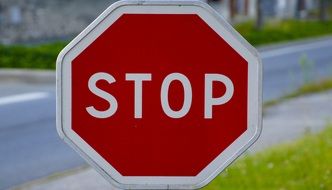 Road sign for stop