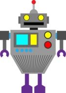 Colorful robot image on white background