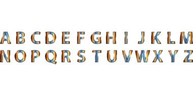 Rainbow English alphabet