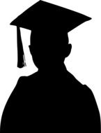 black silhouette of a graduate