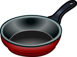 red frying pan as an illustration