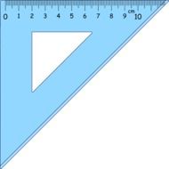 triangular blue ruler