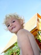 Cheeky blond child