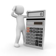 man near calculator