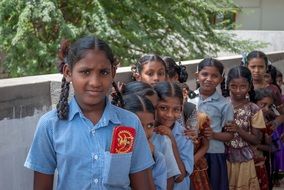 indian schoolchildren at recess