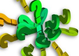 green question marks