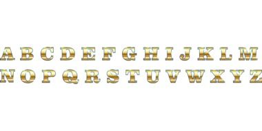 alphabet with golden letters